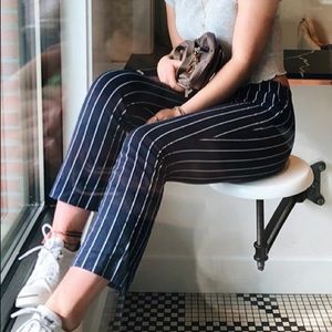 Soft Blue and White Striped Soft Pants